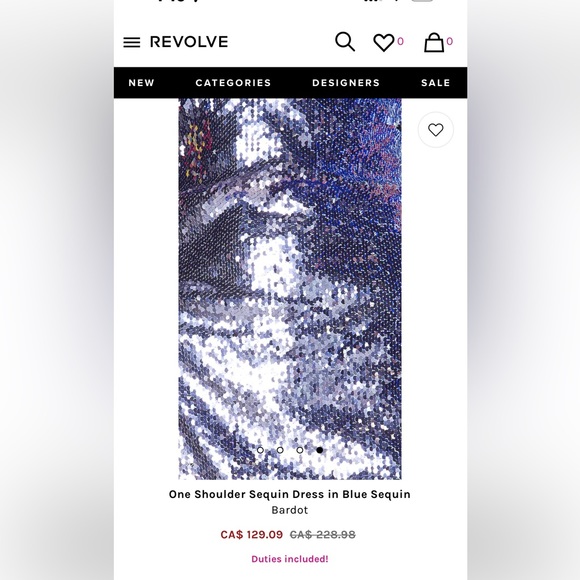 BARDOT One long sleeve Blue Sequin Party Dress - Picture 12 of 12